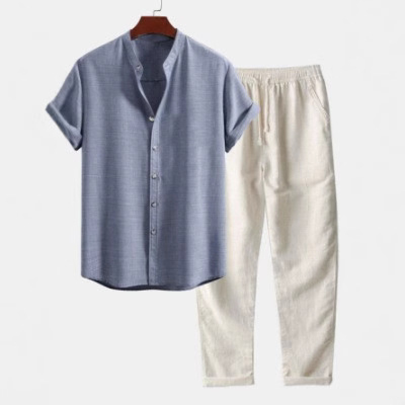 Mens Fashionable Printed Top And Pants Set