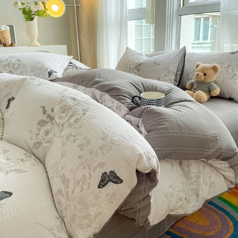 Aerobic Jacquard Cloud Yarn Cotton Four-piece Set Soft Skin-friendly - Image 5