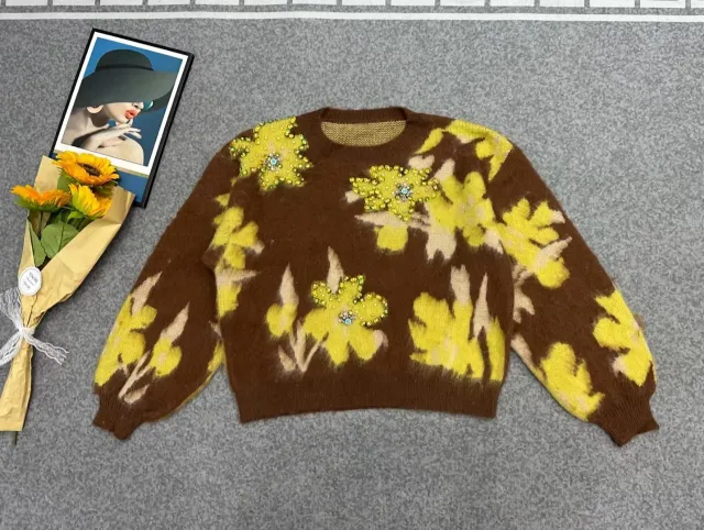 Fashionable Personalized Printed Sweater For Women Yellow - Shop at LoveMi