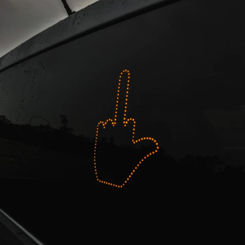Funny New LED Illuminated Gesture Light Car Finger Light With Remote Road Rage Signs Middle Finger Gesture Light Hand Lamp 6