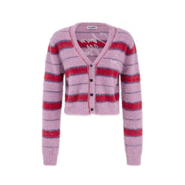 American Niche Design Sweater V neck Loose Cardigan Sweater Purple - Shop at LoveMi