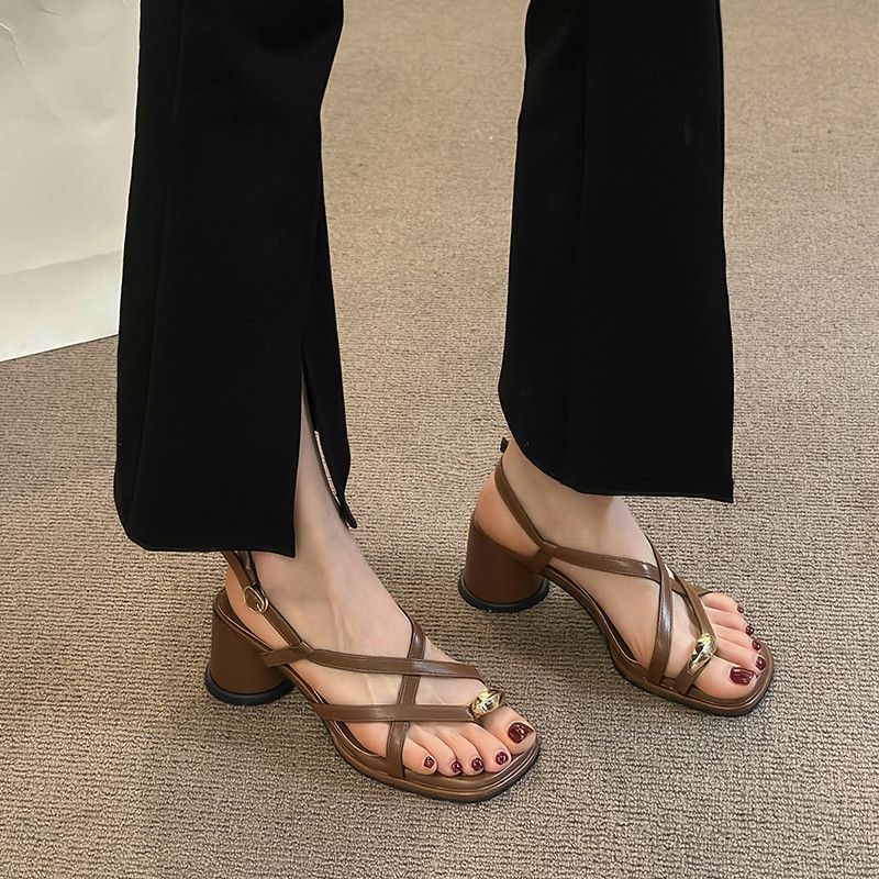 High-Heeled Chunky-Strap Sandals
