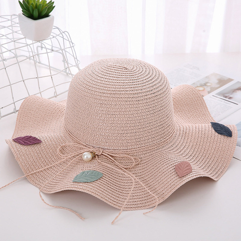 Big Brim Straw Hat Nude Pink