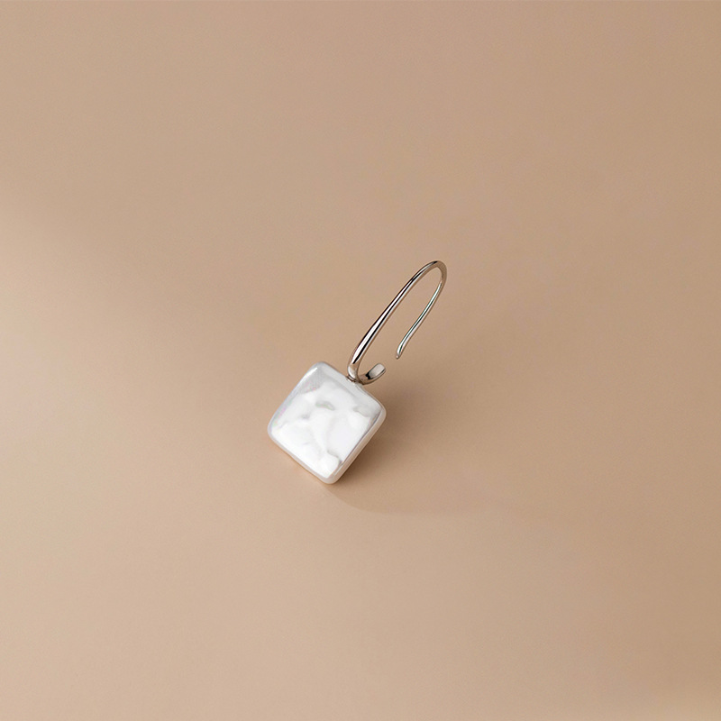 S925 Silver Geometric Square Acrylic Earrings Simple Temperament