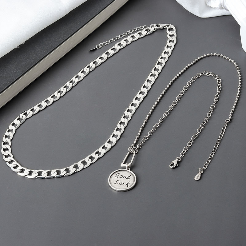 GOODLOCK Lucky Necklace Women's Round Letter