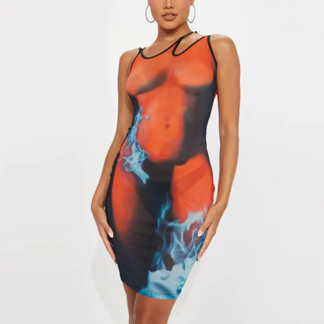 Lady's Creative And Stylish Printed Dress Ga308 001 - Shop at LoveMi