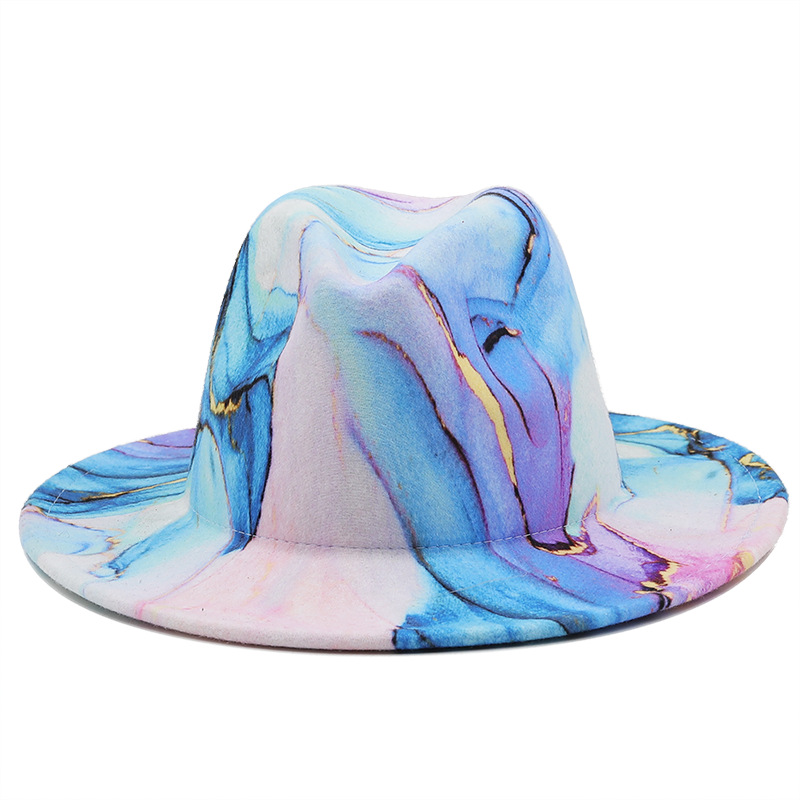 Women's Digital Printing Woolen Hat Top Hat
