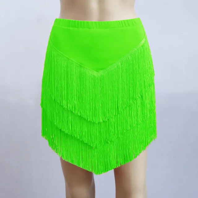 Women's SkirtLatin Dance Tassel Skirt For Women's Adult Short Skirt Green - Shop at LoveMi