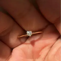 Princess-style Diamond-studded Fashion Ring - Yellow Gold - View 1