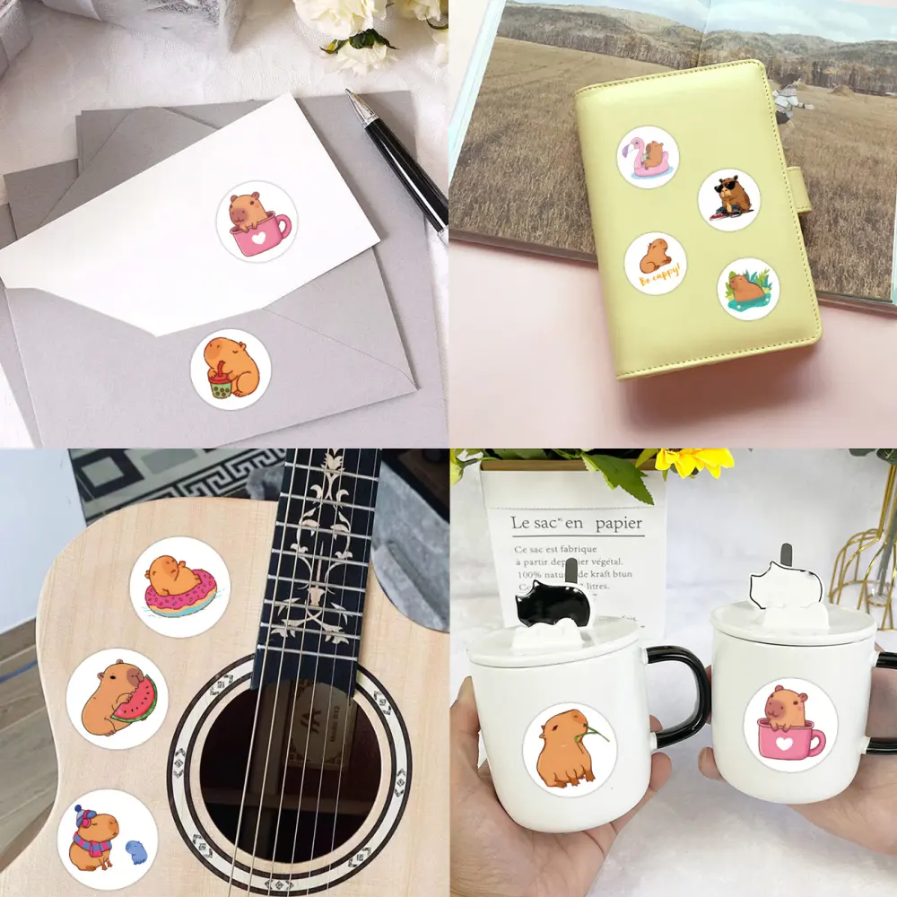 500 Stickersroll Cartoon Capybara Roll Stickers Children's Color Decorative