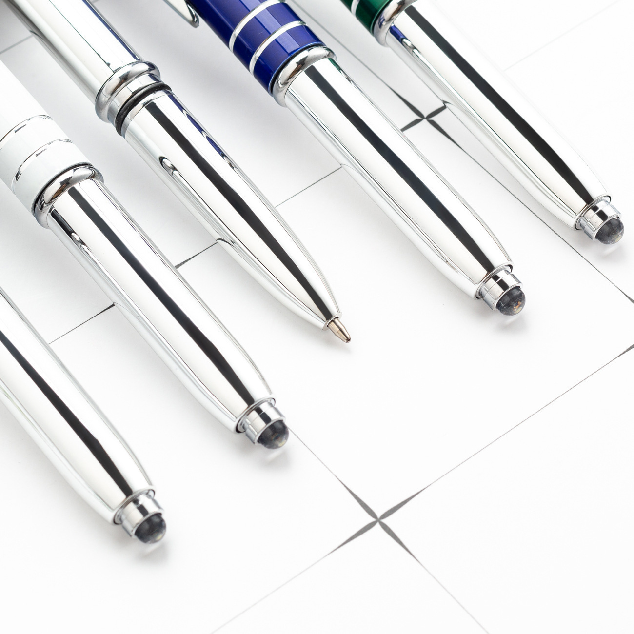 Multifunctional Metal Touch Screen Capacitive Stylus LED Light Office Ballpoint Pen - Image 2