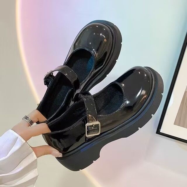 Faux Leather Platform Flats