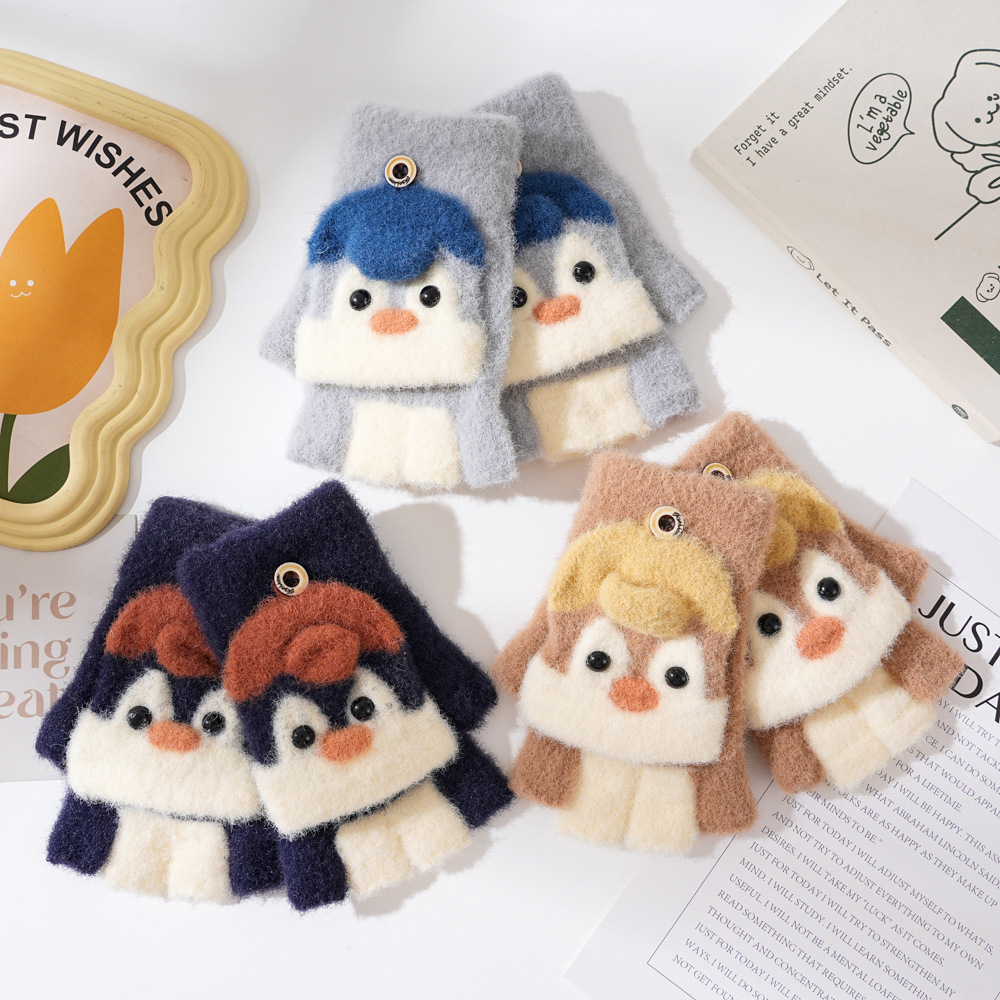 Winter Boys Flip-top Five-finger Gloves