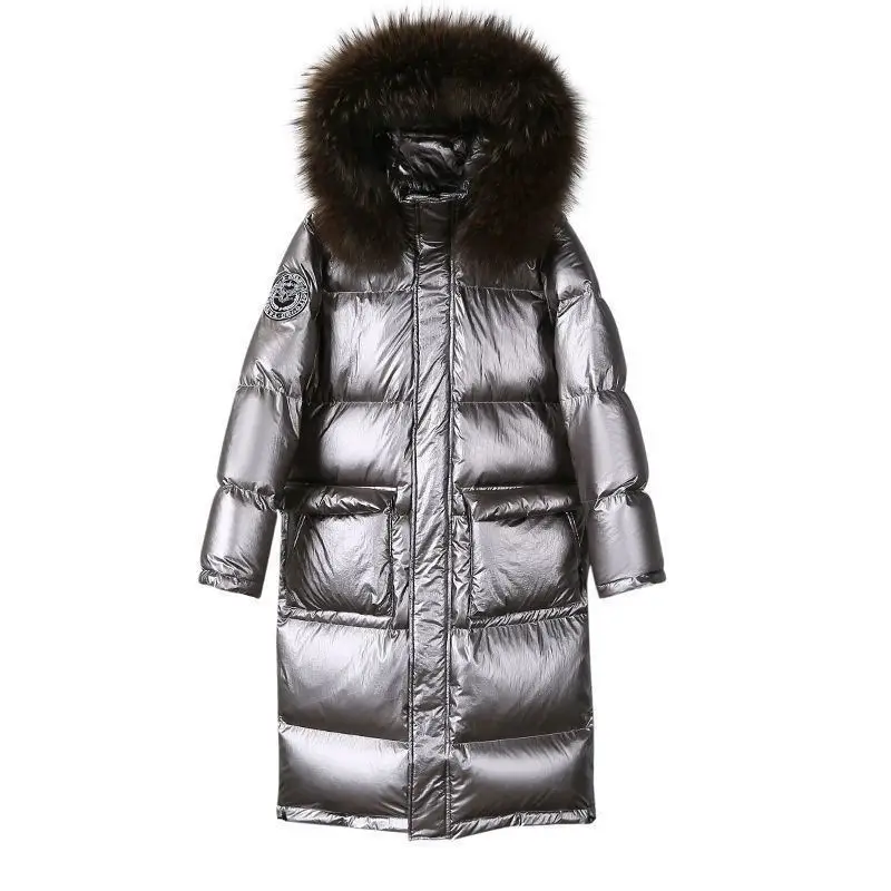 Korean Style Western Style Mid-length Fur Collar Overknee Thickened Coat