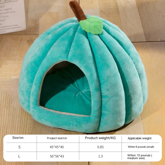 Autumn And Winter Dogs And Cats Semi enclosed Nest Peacock Blue - Shop at LoveMi