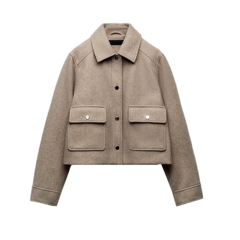 New Fall Women's Clothing Design Lapel Long Sleeve Versatile Casual Soft Jacket Jacket Tan - Shop at LoveMi