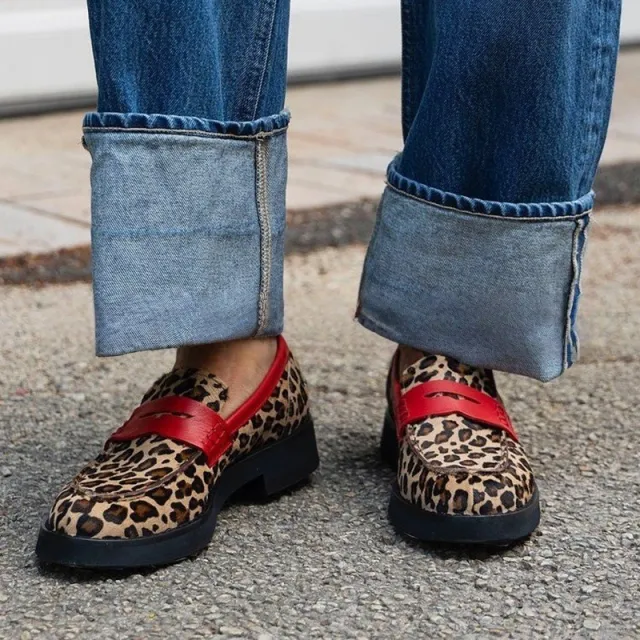 Fashion Comfortable Low Heel Leopard Shoes Women Red - Shop at LoveMi