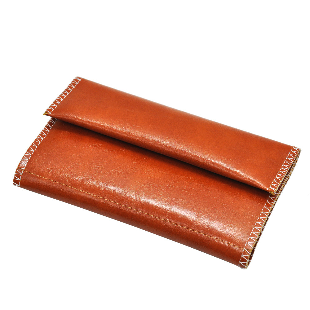 Title 13, Tri-Fold Leather Cigarette Bag With Zipper. Sec...