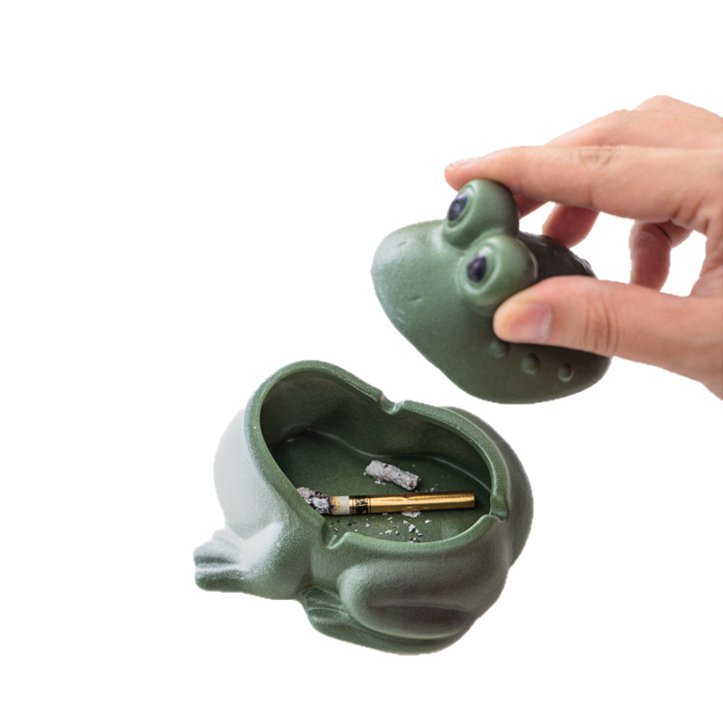 Ceramic frog ashtray ornament (frosted frog ashtray)