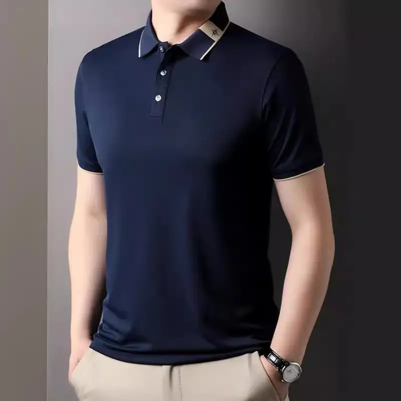 Men's Breathable Summer Lapel Short-sleeved T-shirt