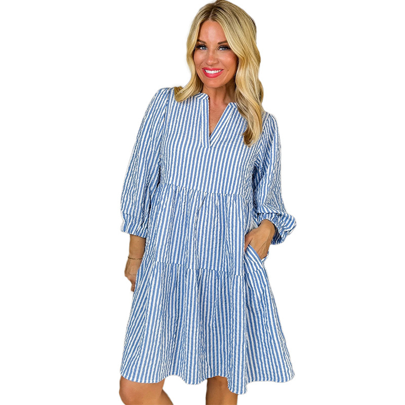 Women's Commute Style Striped Printed Knee-length Skirt