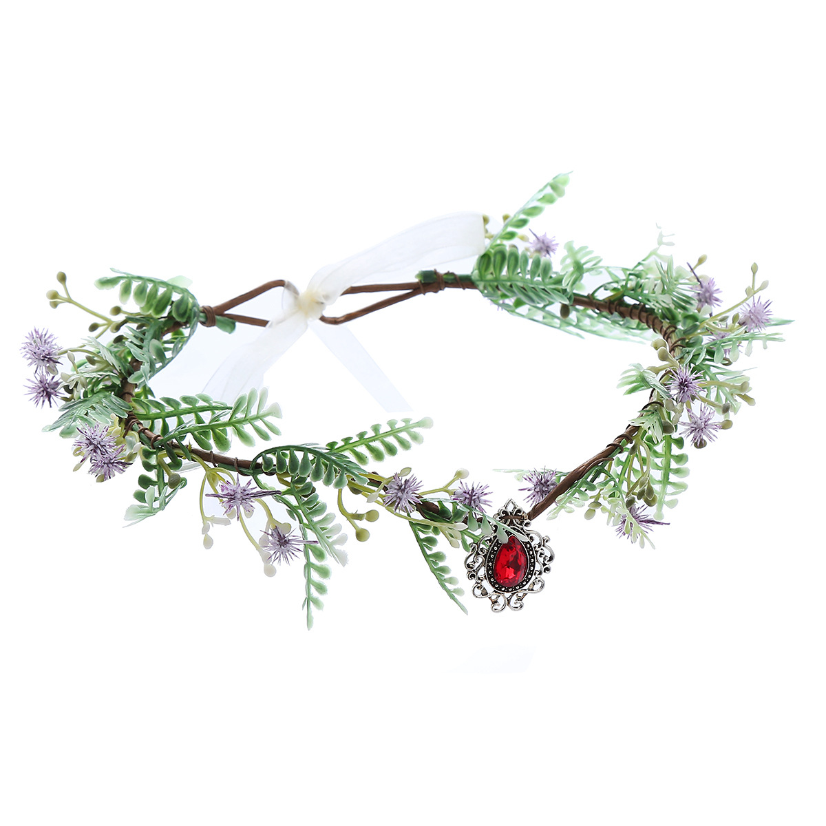 Title 8, Handmade Mori Style Flower Crown Headband Weddi...