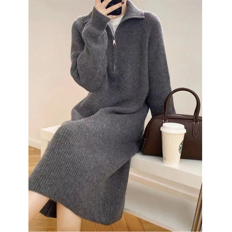 Overcoat Inner Wear Overknee Sweater Knitted Dress