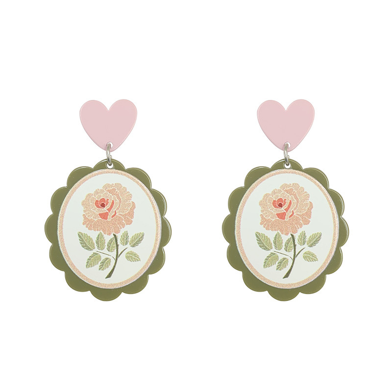 Vintage Rose Earrings Elegant