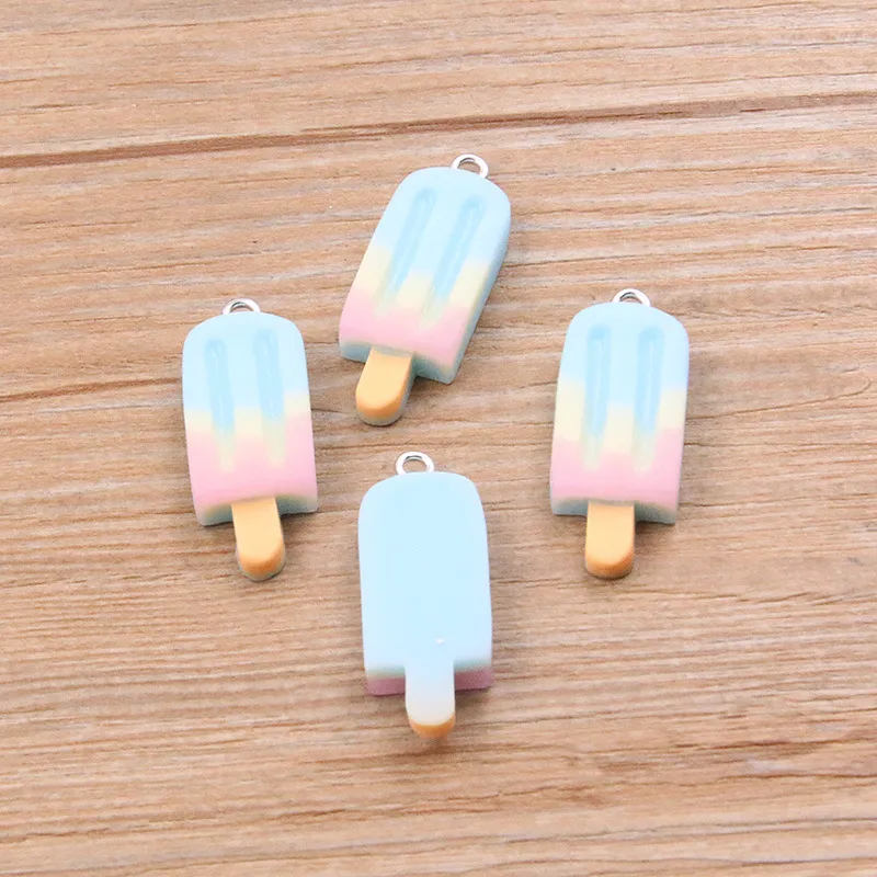 DIY Resin Accessories Gradient Popsicle Sticks Pendant - Blue