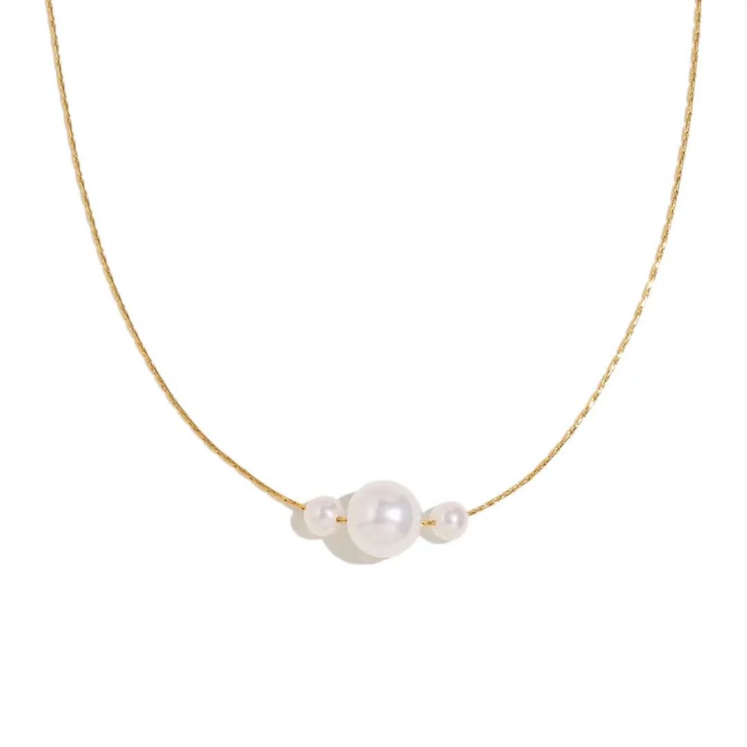 Simple And Elegant Titanium Steel Pearl Snake Chain Necklace For WomenDoes Not Fade