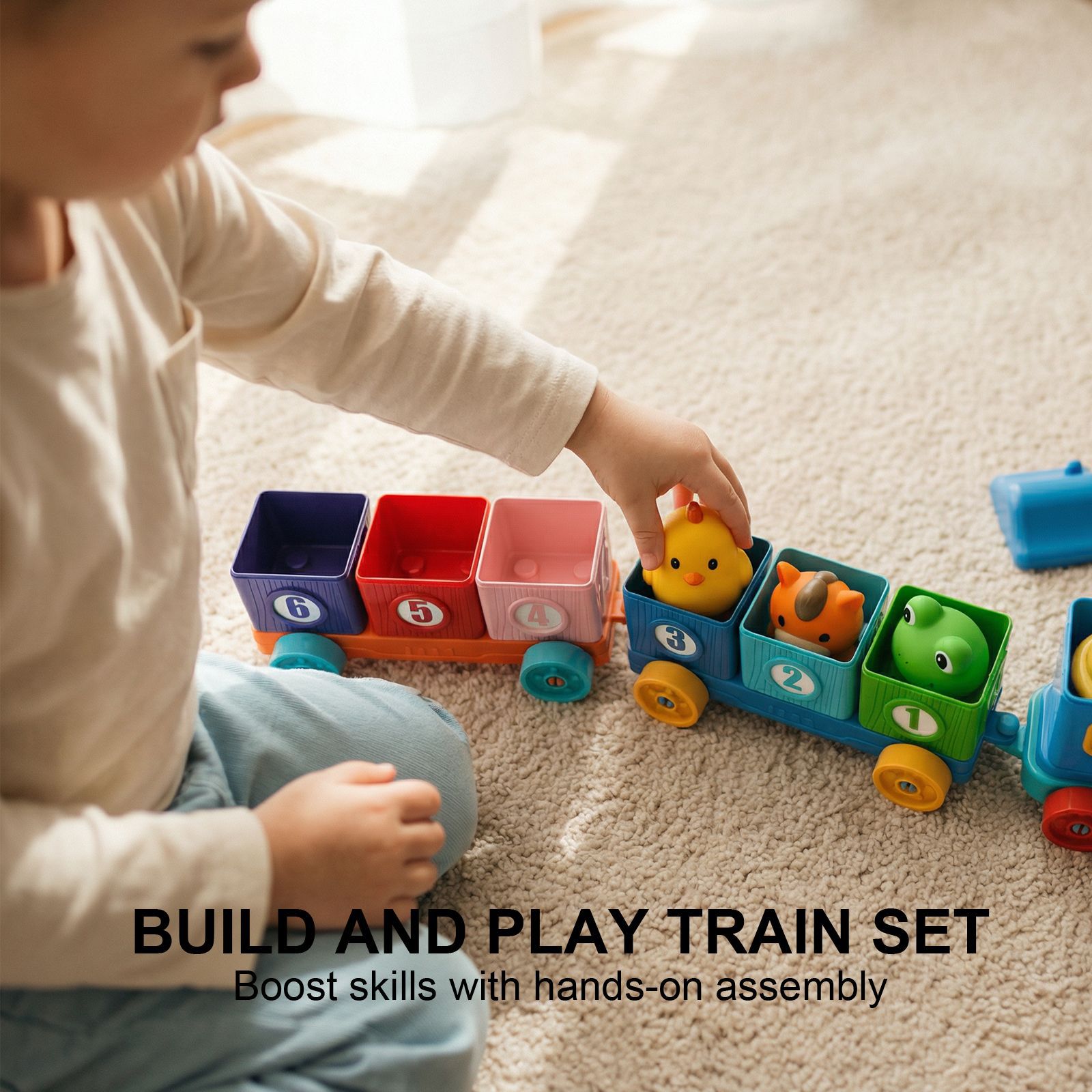 Digital Animal Train Baby Early Education Cognitive Finger Puppet