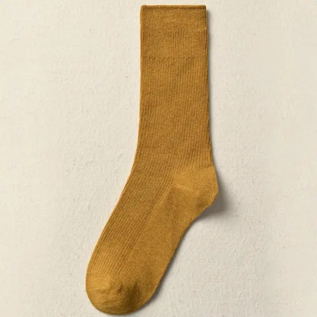 New Combed Cotton Socks Knitted Cotton Wear resistant Ladies Turmeric - Shop at LoveMi