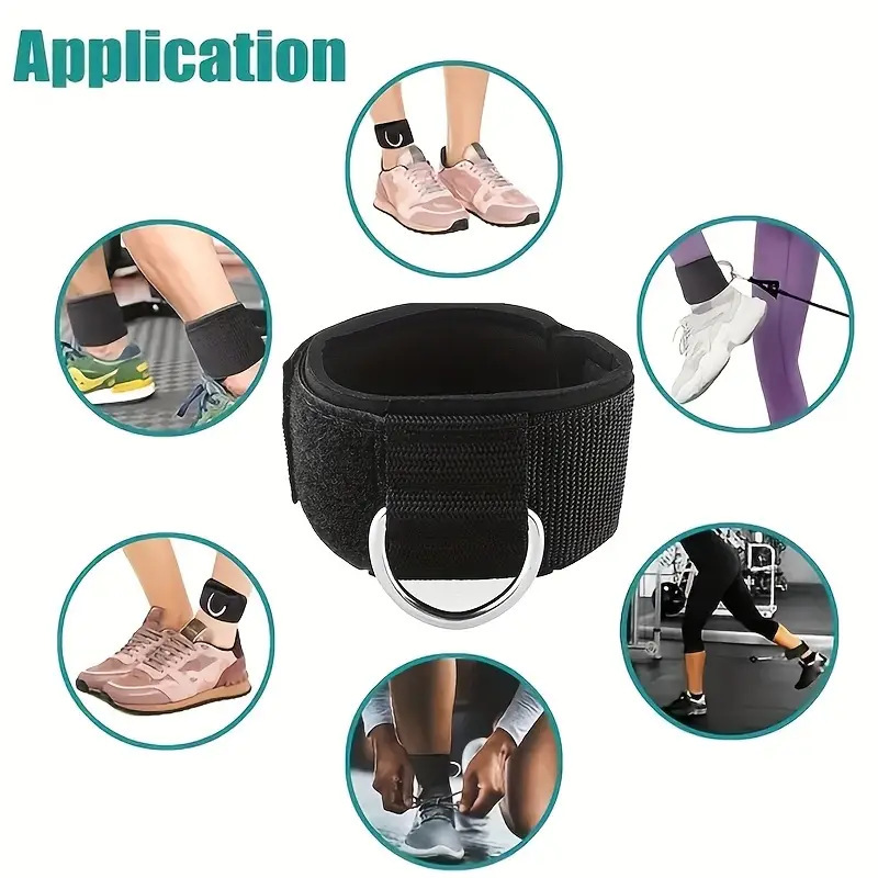 Ankle Strap With Single D-ring For Hip And Leg Training On A Power Rack