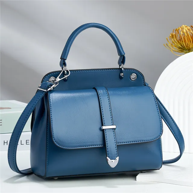 New Candy colored Flip Texture One shoulder Crossbody Handbag Blue - Shop at LoveMi
