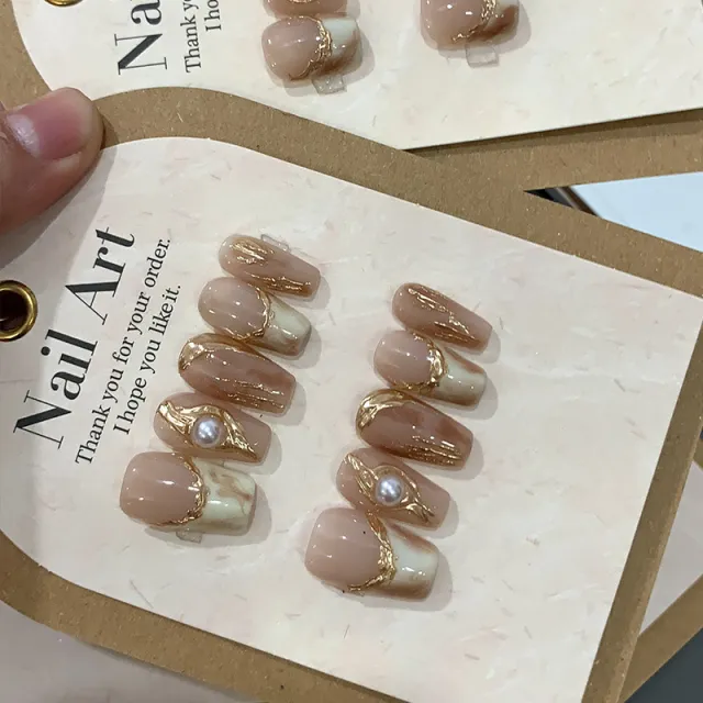 Handmade Wear Nail Autumn And Winter Manicure Medium T - Shop at LoveMi