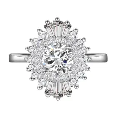 Silver Ring Non-fading Fashion Popular Female Ring - White - View 1