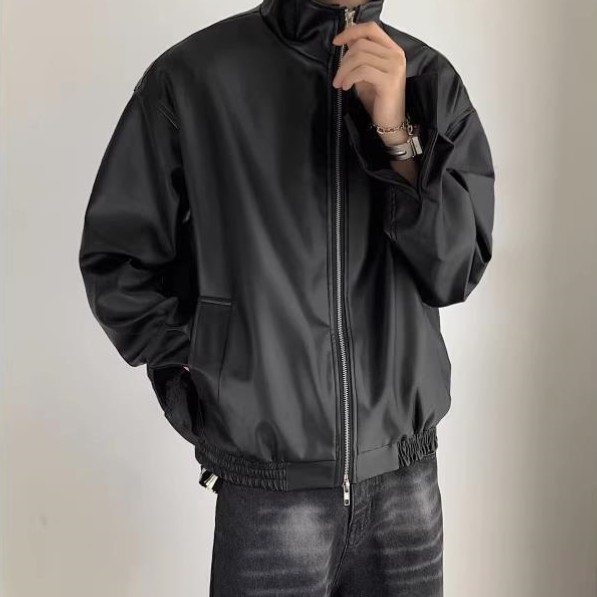 Fashion Profile Pu Jacket Men's Simple Clean Jacket
