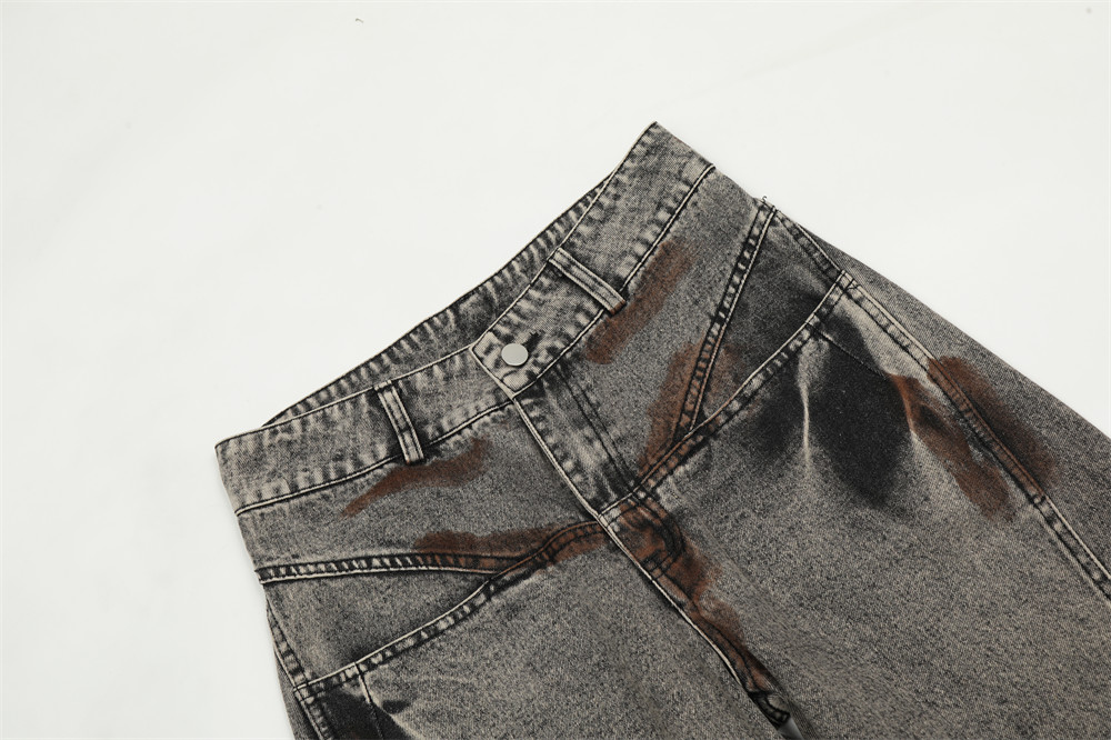 Contrast Color Straight Jeans For Men