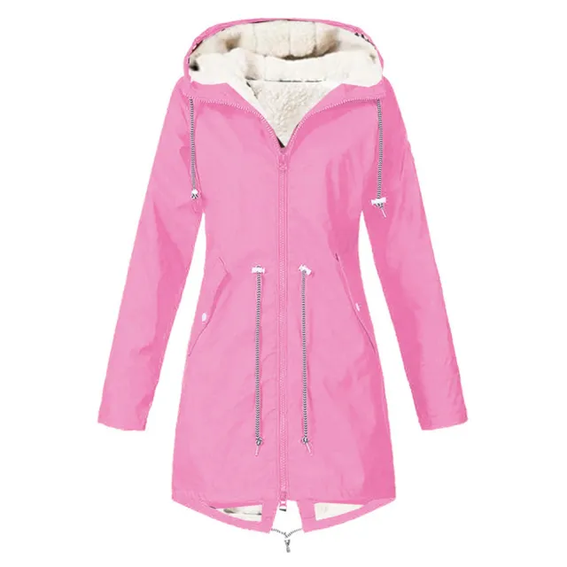 Sports Waterproof Jacket Plus Size Cotton padded Clothes Fleece lined Glittering Powder - Shop at LoveMi