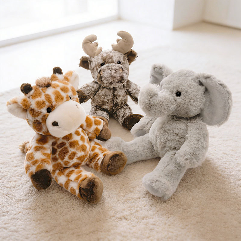 Long-legged Seated Giraffe Plush Toy, Red Panda Stuffed Animal Giraffe Seat Height 23cm