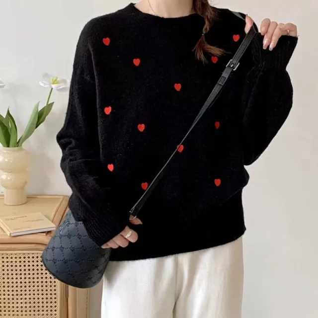 Korean style Gentle Top Sweet Girl Love Black - Shop at LoveMi