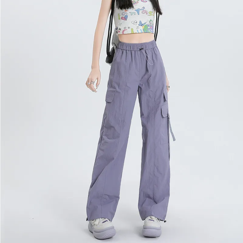 American Parachute Overalls Thin Quick-drying High Waist Slimming