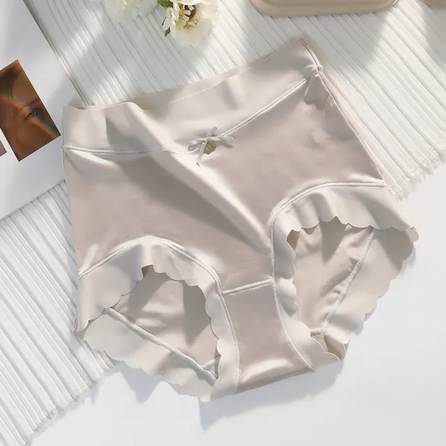 Women's Mid Waist Comfortable Satin Ice Silk Underwear Light Gray - Shop at LoveMi
