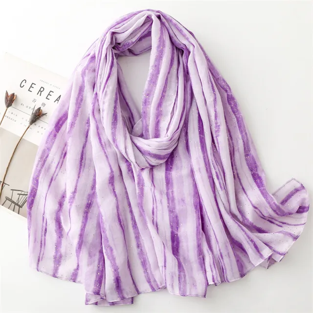 Gilding Bamboo Forest Gradient Burr Silk Scarf Warm Shawl Purple - Shop at LoveMi