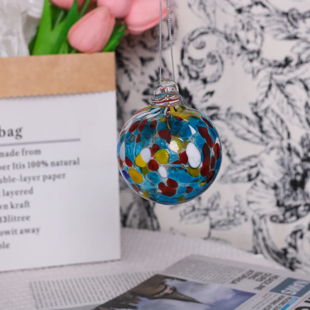 Hand-blown Transparent Glass Ball Christmas Decorations - J