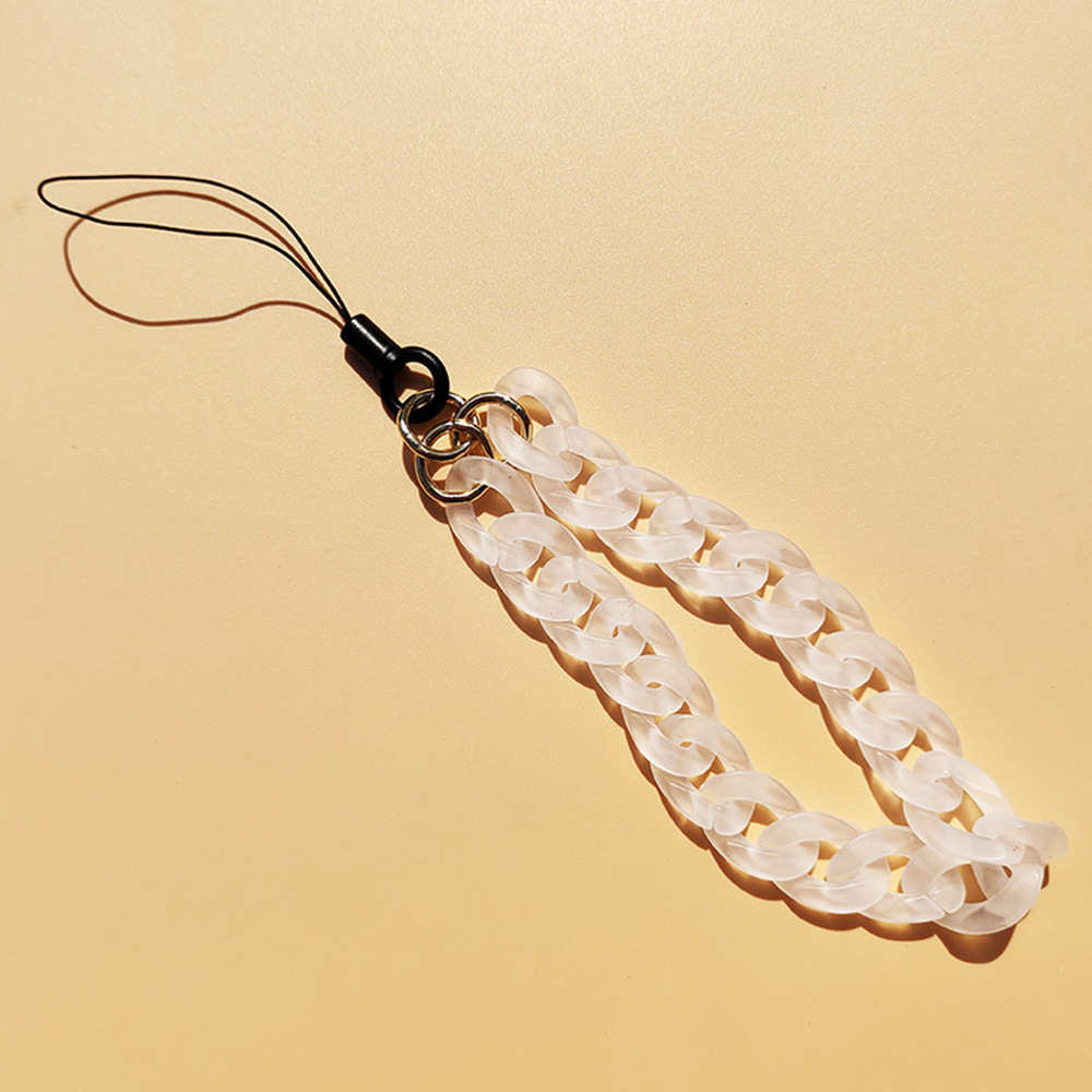 Fashion Frosted Acrylic Chain Mobile Phone Charm Candy Color Anti-lost Lanyard Women's Ornaments