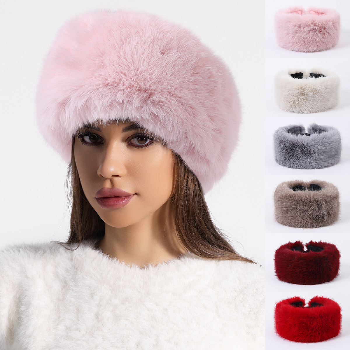 Title 1, Fur Ball Woolen Cap Autumn And Winter Imitation...