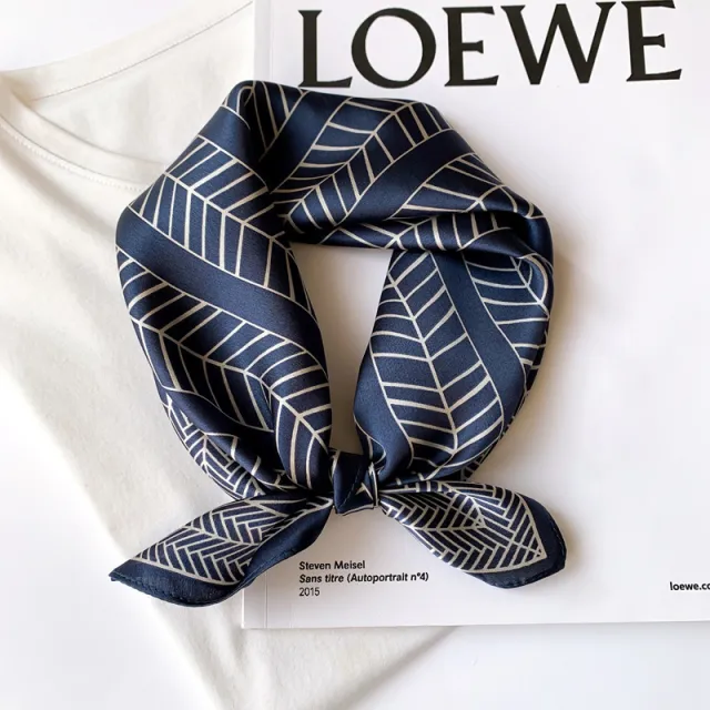 Fashion Lady Sunflower Vintage Scarf 17210 Dark Blue - Shop at LoveMi