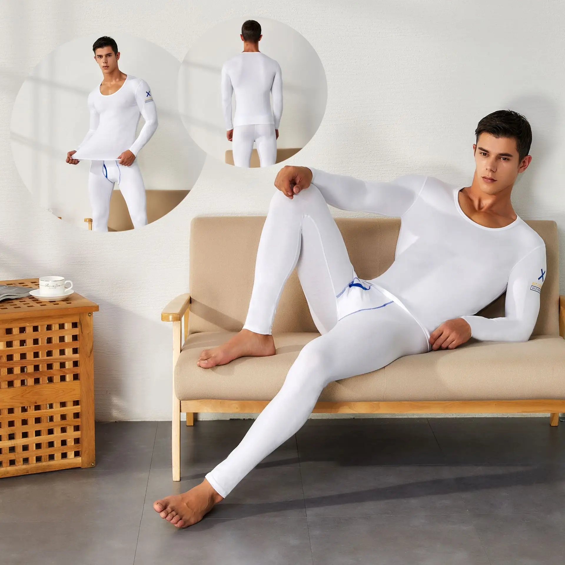 Men's Pure Cotton Thermal Underwear Suit Basic