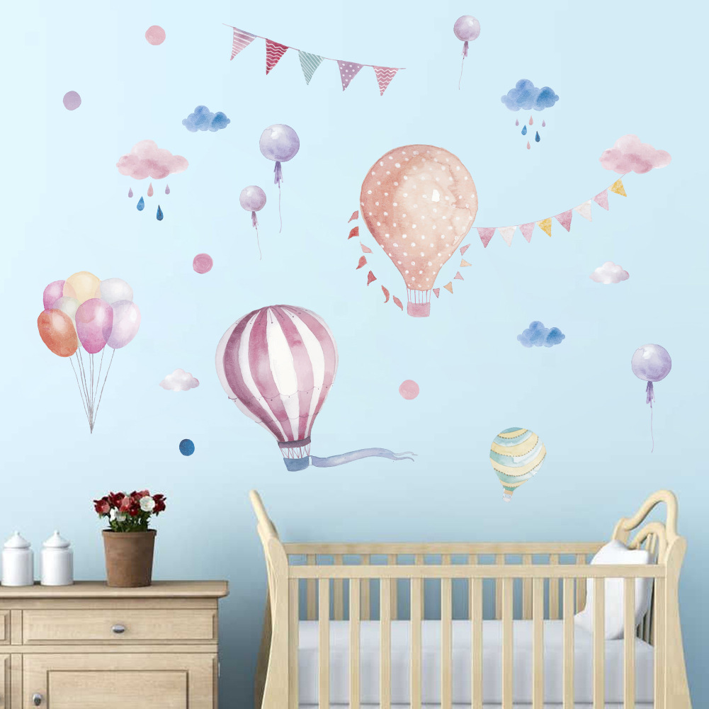 Title 5, Hot air balloon wall stickers girl style decora...